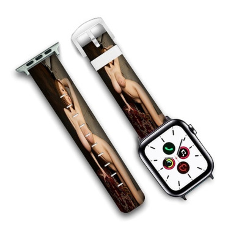 Pastele Hana Haruna 2 Custom Personalized Apple Watch Band Genuine Leather Watch Band Replacement 38mm 40mm 42mm 44mm