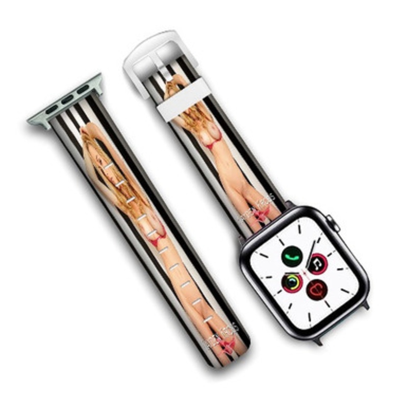Pastele Kayden Kross Art Custom New Personalized Apple Watch Band Genuine Leather Watch Band Replacement 38mm 40mm 42mm 44mm