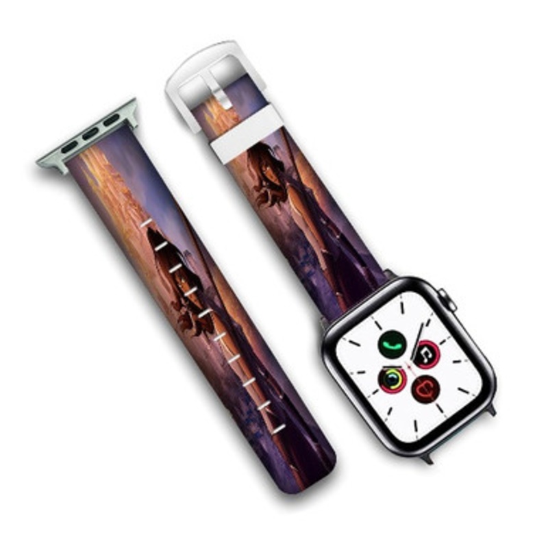 Pastele Korra The Legend of Korra Custom Personalized Apple Watch Band Genuine Leather Watch Band Replacement 38mm 40mm 42mm 44mm