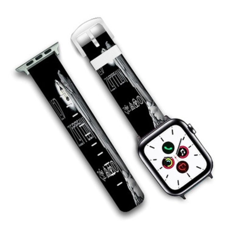 Pastele Led Zeppelin Stairway To Heaven Custom Personalized Apple Watch Band Genuine Leather Watch Band Replacement 38mm 40mm 42mm 44mm