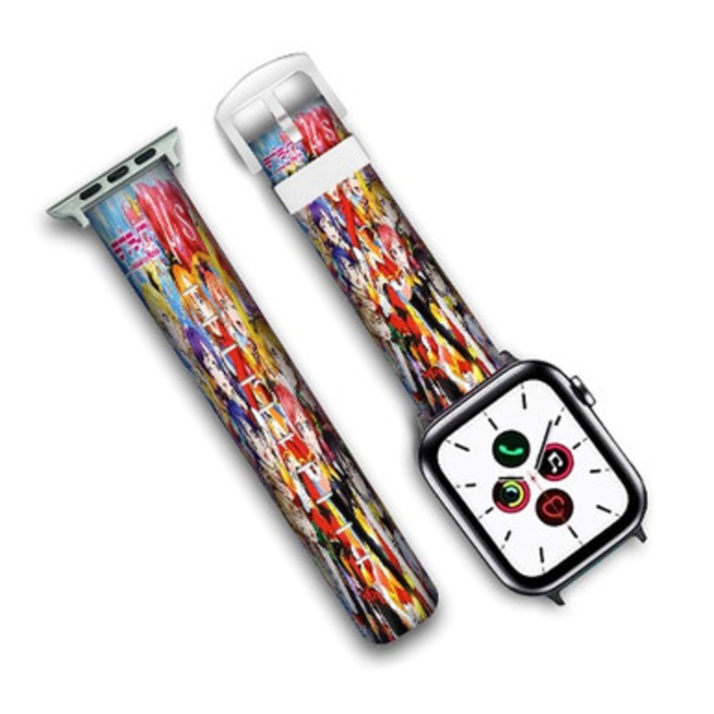 Pastele Love Live School Idol Custom Personalized Apple Watch Band Genuine Leather Watch Band Replacement 38mm 40mm 42mm 44mm