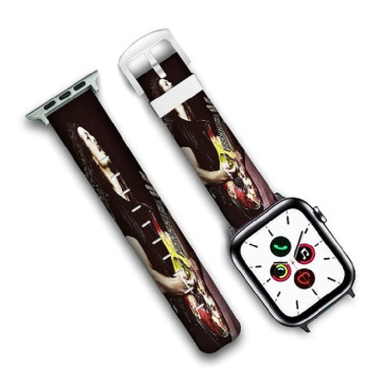 Pastele Metallica Kirk Hammett Custom Personalized Apple Watch Band Genuine Leather Watch Band Replacement 38mm 40mm 42mm 44mm