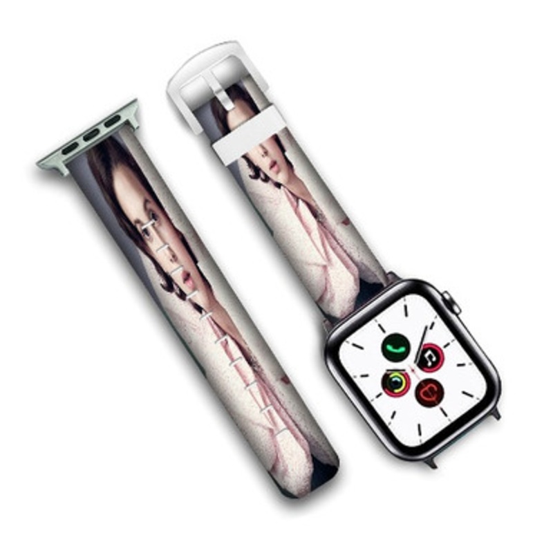 Pastele Millie Bobby Brown Custom Personalized Apple Watch Band Genuine Leather Watch Band Replacement 38mm 40mm 42mm 44mm