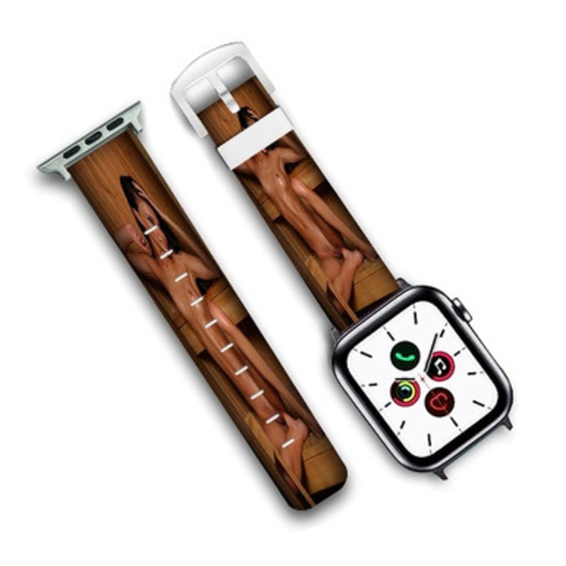 Pastele Natalie Portman Art Custom New Personalized Apple Watch Band Genuine Leather Watch Band Replacement 38mm 40mm 42mm 44mm