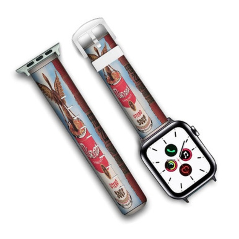 Pastele Nirvana Utero Soup Custom Personalized Apple Watch Band Genuine Leather Watch Band Replacement 38mm 40mm 42mm 44mm