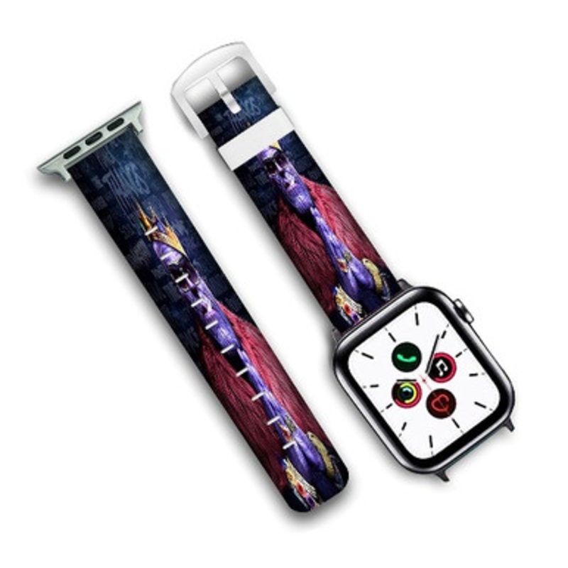 Pastele Notorious Thanos Infinity War Custom Personalized Apple Watch Band Genuine Leather Watch Band Replacement 38mm 40mm 42mm 44mm