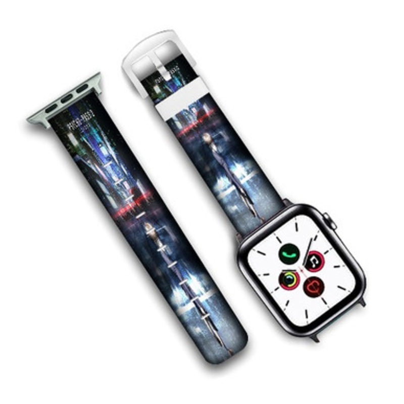 Pastele Psycho Pass Anime Custom Personalized Apple Watch Band Genuine Leather Watch Band Replacement 38mm 40mm 42mm 44mm