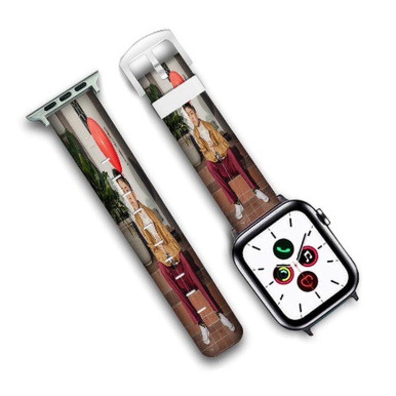 Pastele Rich Brian Custom New Personalized Apple Watch Band Genuine Leather Watch Band Replacement 38mm 40mm 42mm 44mm