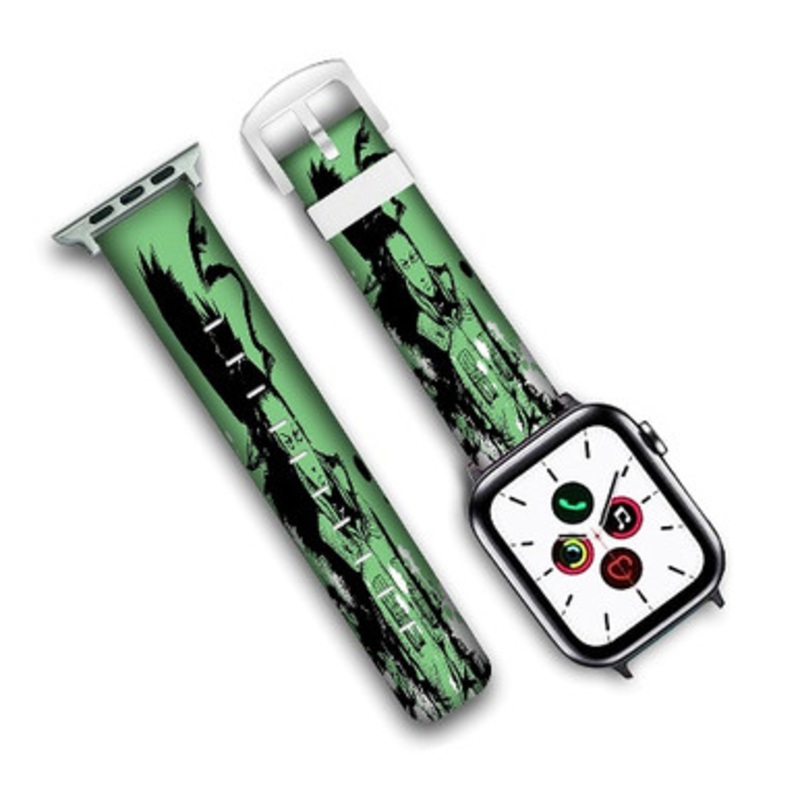 Pastele Shikamaru Nara Naruto Custom Personalized Apple Watch Band Genuine Leather Watch Band Replacement 38mm 40mm 42mm 44mm