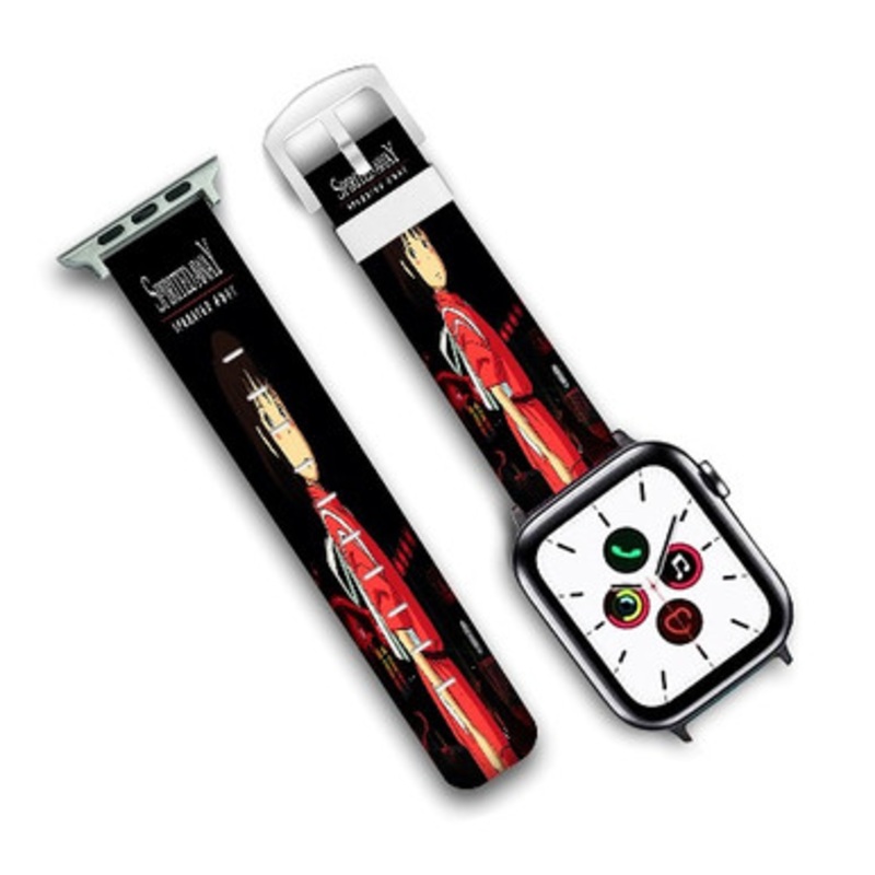 Pastele Spirirted Away Studio Ghibli Custom Personalized Apple Watch Band Genuine Leather Watch Band Replacement 38mm 40mm 42mm 44mm