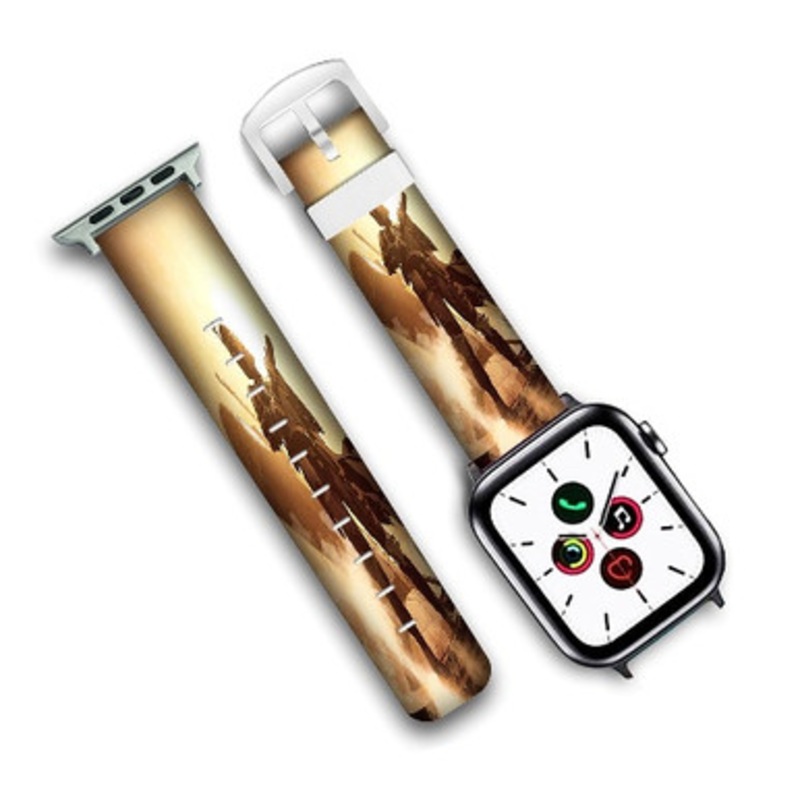 Pastele Star Wars Boba Fett Custom Personalized Apple Watch Band Genuine Leather Watch Band Replacement 38mm 40mm 42mm 44mm