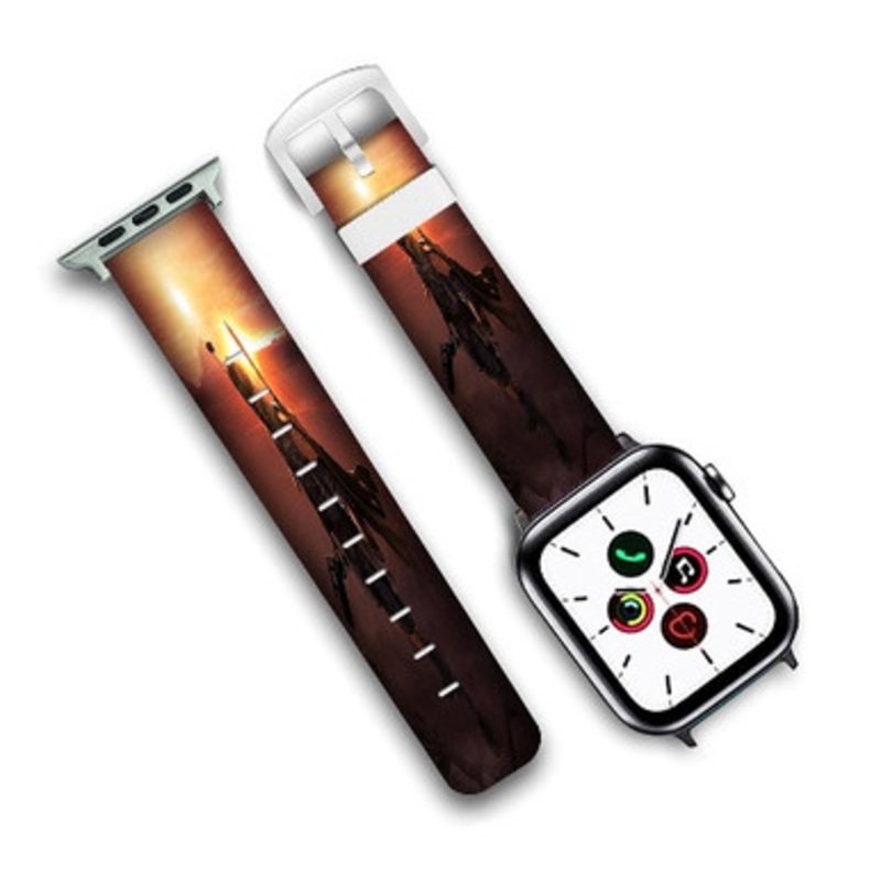 Pastele Star Wars The Force Awakens Boba Fett Custom Personalized Apple Watch Band Genuine Leather Watch Band Replacement 38mm 40mm 42mm 44mm