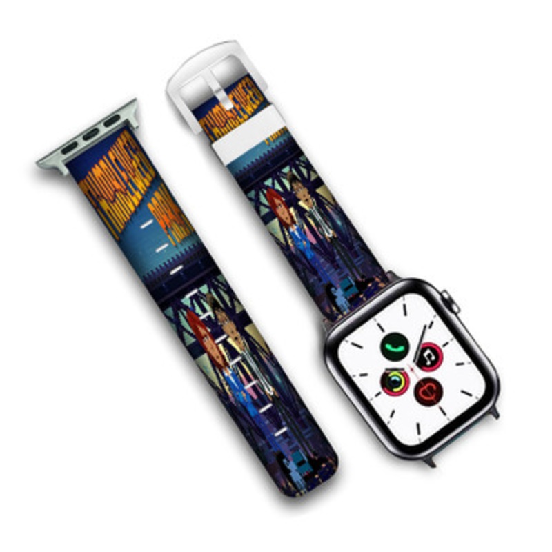 Pastele Thimbleweed Park Custom Personalized Apple Watch Band Genuine Leather Watch Band Replacement 38mm 40mm 42mm 44mm