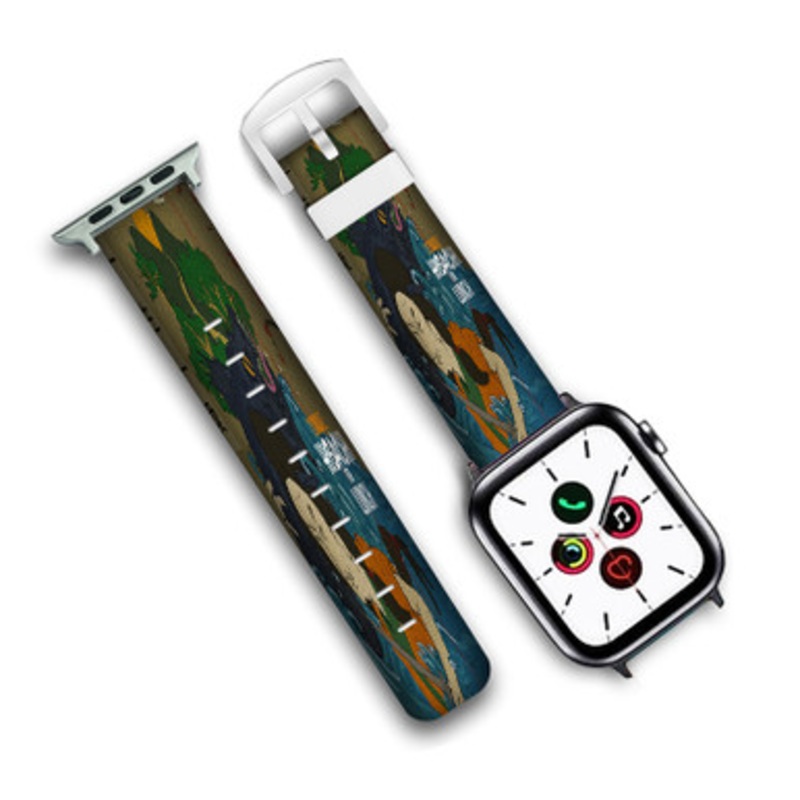 Pastele Tity Boi 2 Chainz Hibachi for Lunch Custom Personalized Apple Watch Band Genuine Leather Watch Band Replacement 38mm 40mm 42mm 44mm