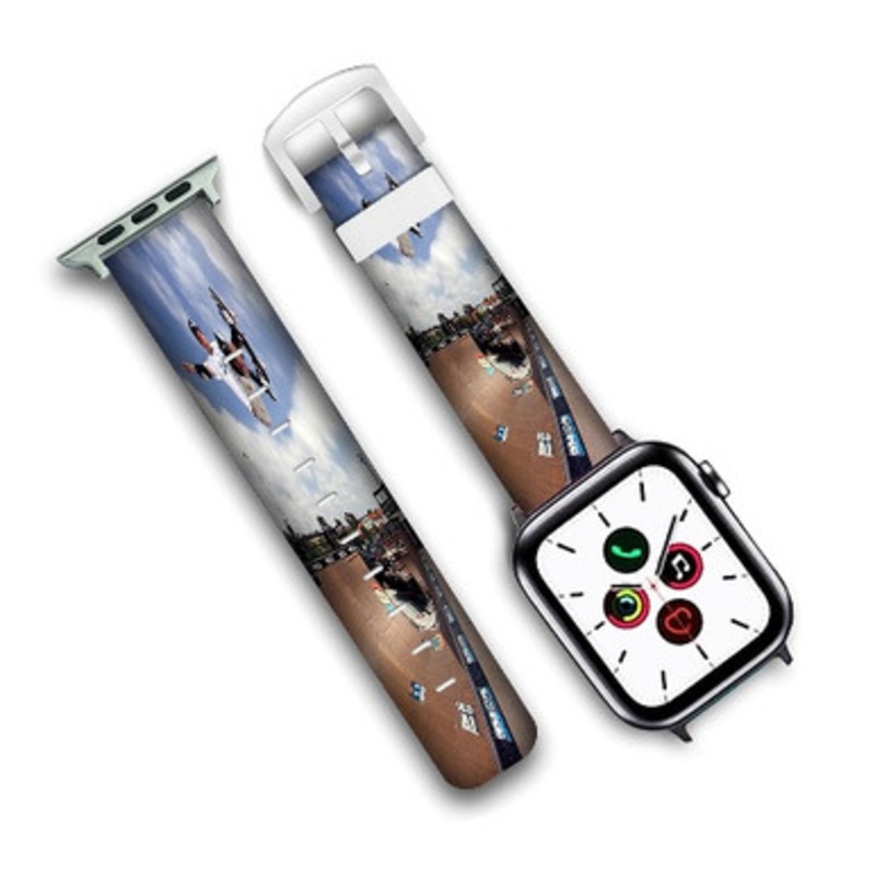 Pastele Tony Hawk Custom Personalized Apple Watch Band Genuine Leather Watch Band Replacement 38mm 40mm 42mm 44mm