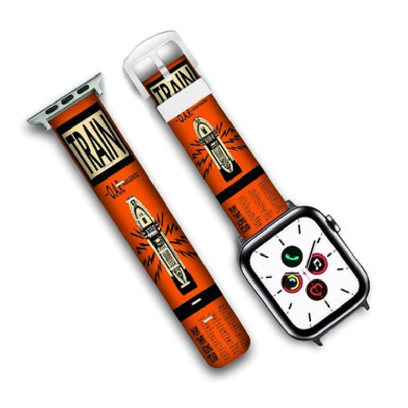 Pastele Train Play That Song Tour Custom New Personalized Apple Watch Band Genuine Leather Watch Band Replacement 38mm 40mm 42mm 44mm