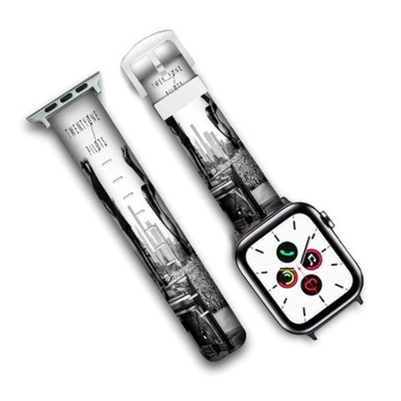 Pastele Twenty One Pilots Tyler Joseph And Josh Dun Backflip Custom Personalized Apple Watch Band Genuine Leather Watch Band Replacement 38mm 40mm 42mm 44mm