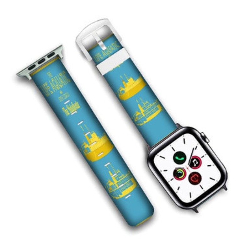 Pastele Wes Anderson s The Life Aquatic Custom Personalized Apple Watch Band Genuine Leather Watch Band Replacement 38mm 40mm 42mm 44mm