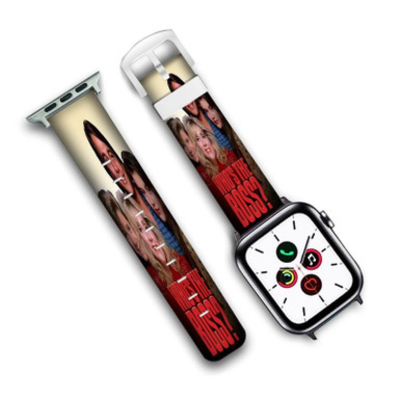 Pastele Who s The Boss Custom Personalized Apple Watch Band Genuine Leather Watch Band Replacement 38mm 40mm 42mm 44mm