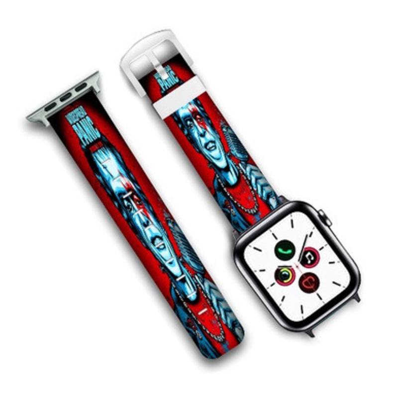 Pastele Widespread Panic Custom Personalized Apple Watch Band Genuine Leather Watch Band Replacement 38mm 40mm 42mm 44mm