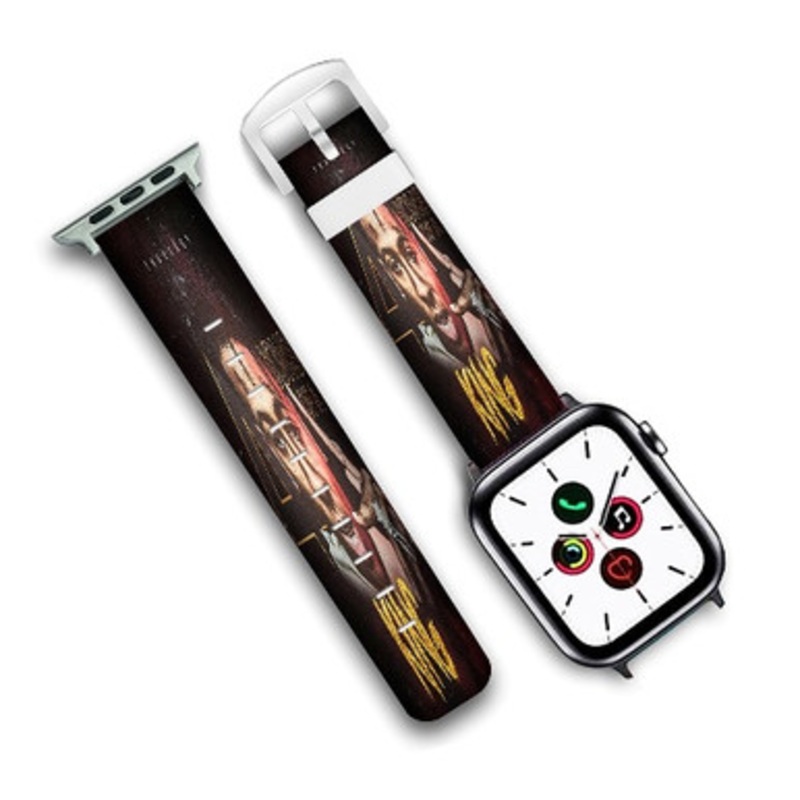 Pastele Youngboy Never Broke Again 4 Sons of a King Custom Personalized Apple Watch Band Genuine Leather Watch Band Replacement 38mm 40mm 42mm 44mm