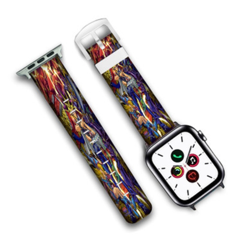 Pastele Yu Gi Oh Custom Personalized Apple Watch Band Genuine Leather Watch Band Replacement 38mm 40mm 42mm 44mm
