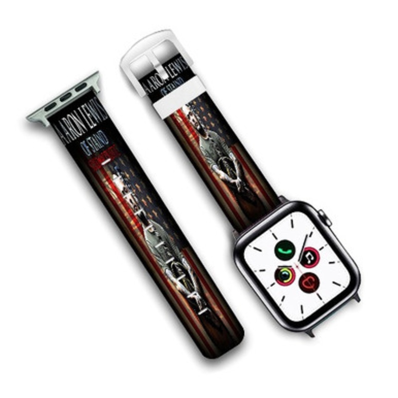 Pastele Aaron Lewis Custom Personalized Apple Watch Band Genuine Leather Watch Band Replacement 38mm 40mm 42mm 44mm