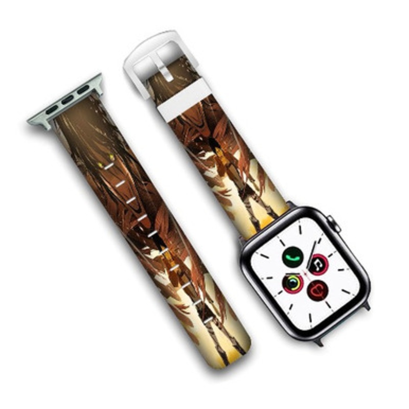 Pastele Attack on Titan Eren Yeager Custom Personalized Apple Watch Band Genuine Leather Watch Band Replacement 38mm 40mm 42mm 44mm