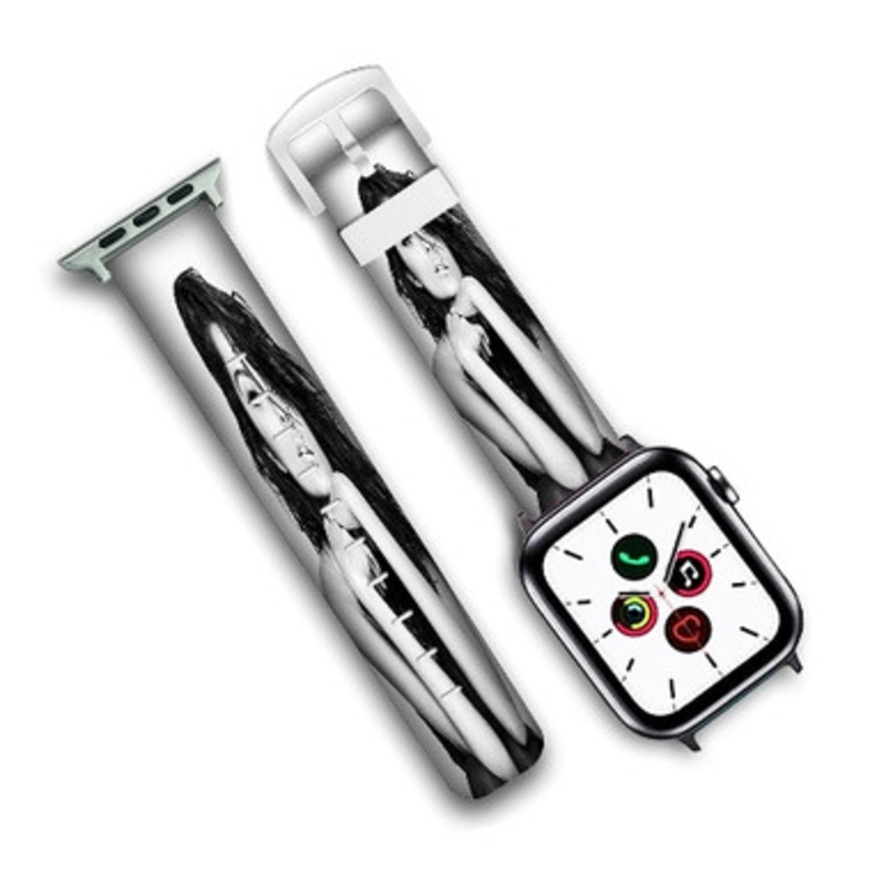 Pastele Bebe Rexha Custom Personalized Apple Watch Band Genuine Leather Watch Band Replacement 38mm 40mm 42mm 44mm