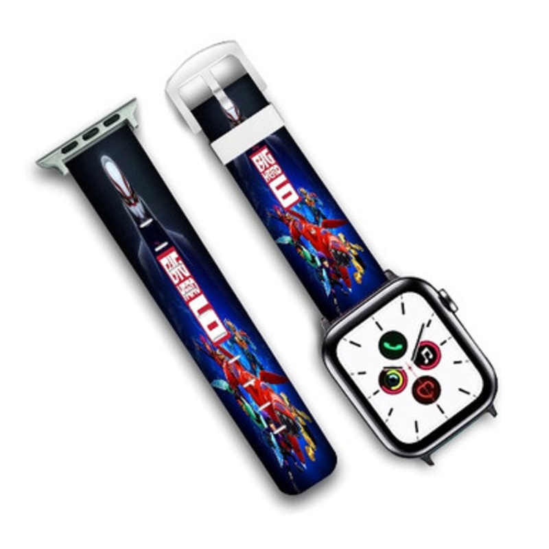 Pastele Big Hero 6 Custom Personalized Apple Watch Band Genuine Leather Watch Band Replacement 38mm 40mm 42mm 44mm