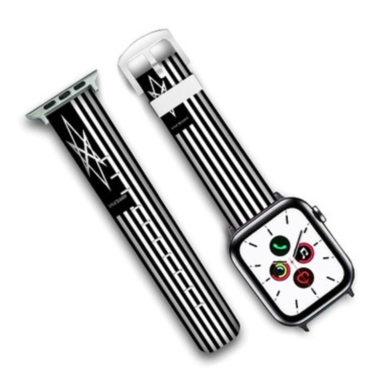 Pastele Bring Me The Horizon Flag Custom Personalized Apple Watch Band Genuine Leather Watch Band Replacement 38mm 40mm 42mm 44mm