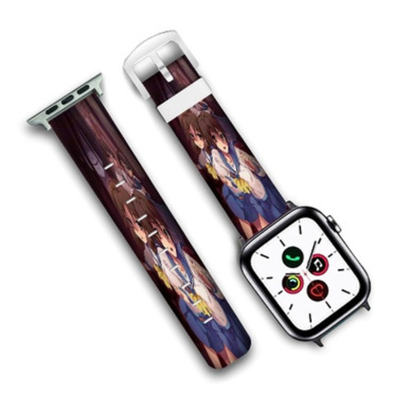 Pastele Corpse Party Custom Personalized Apple Watch Band Genuine Leather Watch Band Replacement 38mm 40mm 42mm 44mm