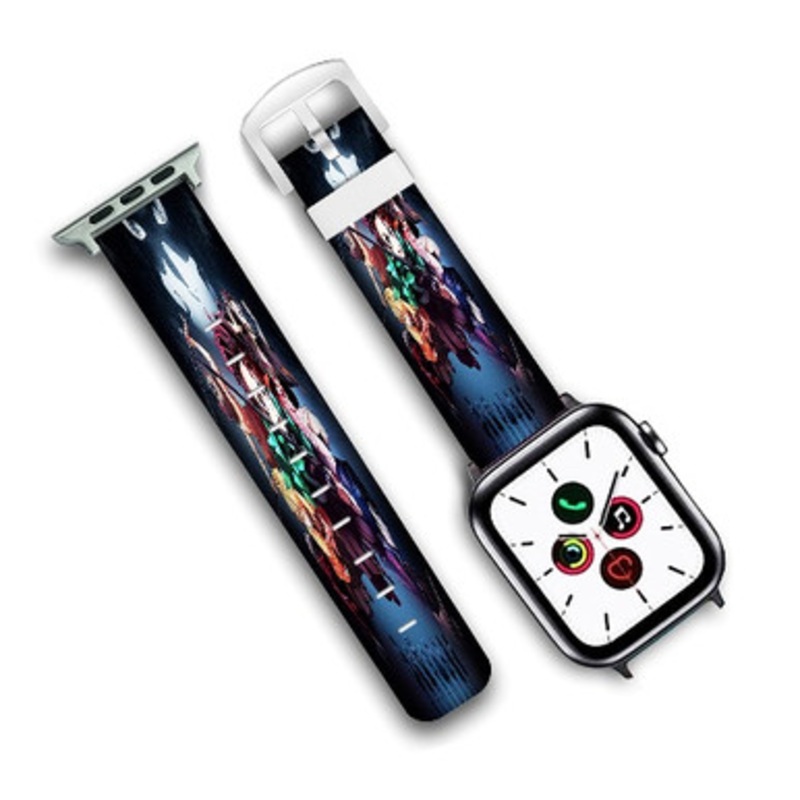 Pastele Demon Slayer Kimetsu no Yaiba Custom Personalized Apple Watch Band Genuine Leather Watch Band Replacement 38mm 40mm 42mm 44mm