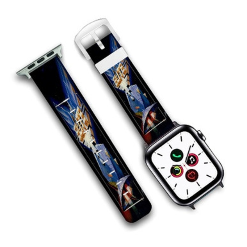 Pastele Elite Dangerous Custom Personalized Apple Watch Band Genuine Leather Watch Band Replacement 38mm 40mm 42mm 44mm