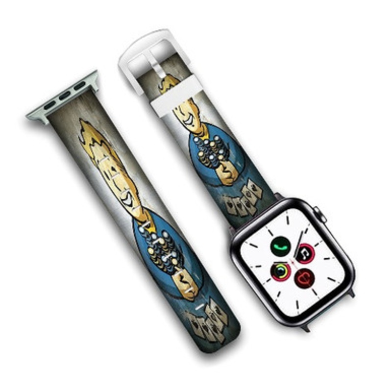Pastele Fallout New Vegas Vault Boy Playing Card Custom Personalized Apple Watch Band Genuine Leather Watch Band Replacement 38mm 40mm 42mm 44mm