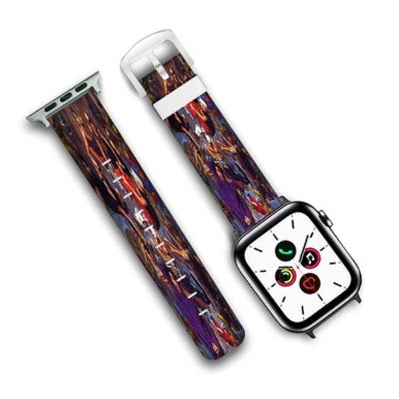 Pastele Freaky Styley Red Hot Chili Peppers Custom Personalized Apple Watch Band Genuine Leather Watch Band Replacement 38mm 40mm 42mm 44mm