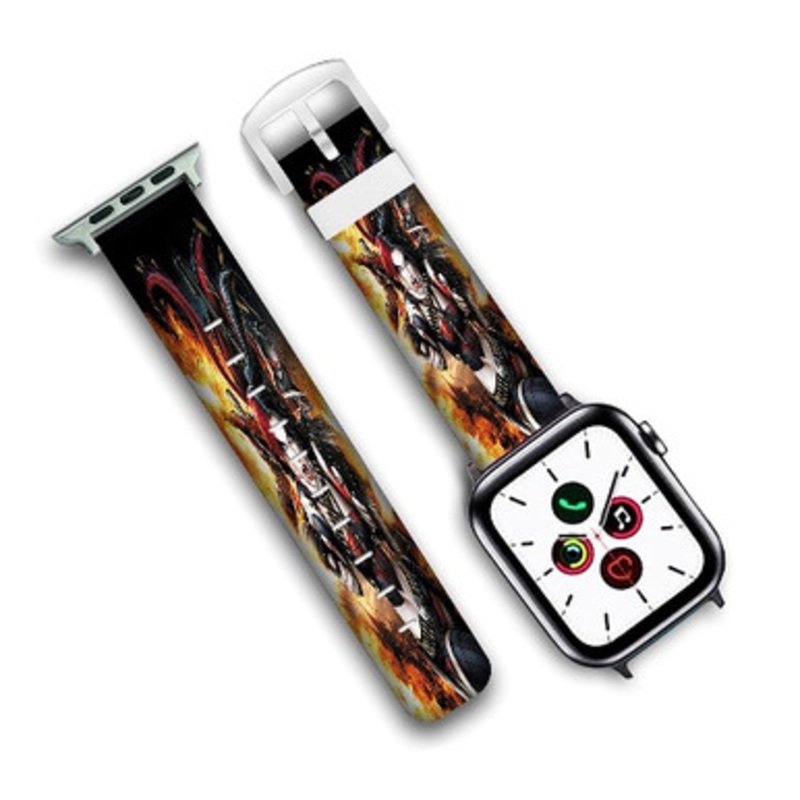Pastele Harley Quinn Suicide Squad Custom Personalized Apple Watch Band Genuine Leather Watch Band Replacement 38mm 40mm 42mm 44mm