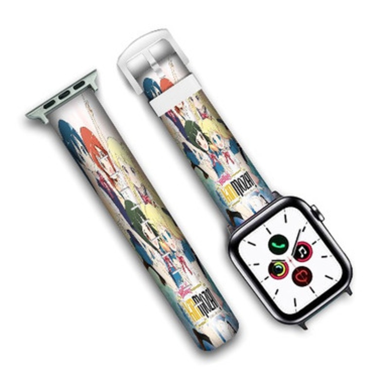 Pastele Hello Kinmoza Anime Custom Personalized Apple Watch Band Genuine Leather Watch Band Replacement 38mm 40mm 42mm 44mm