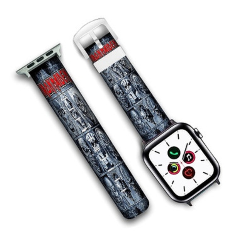 Pastele Iron Maiden Album Custom Personalized Apple Watch Band Genuine Leather Watch Band Replacement 38mm 40mm 42mm 44mm