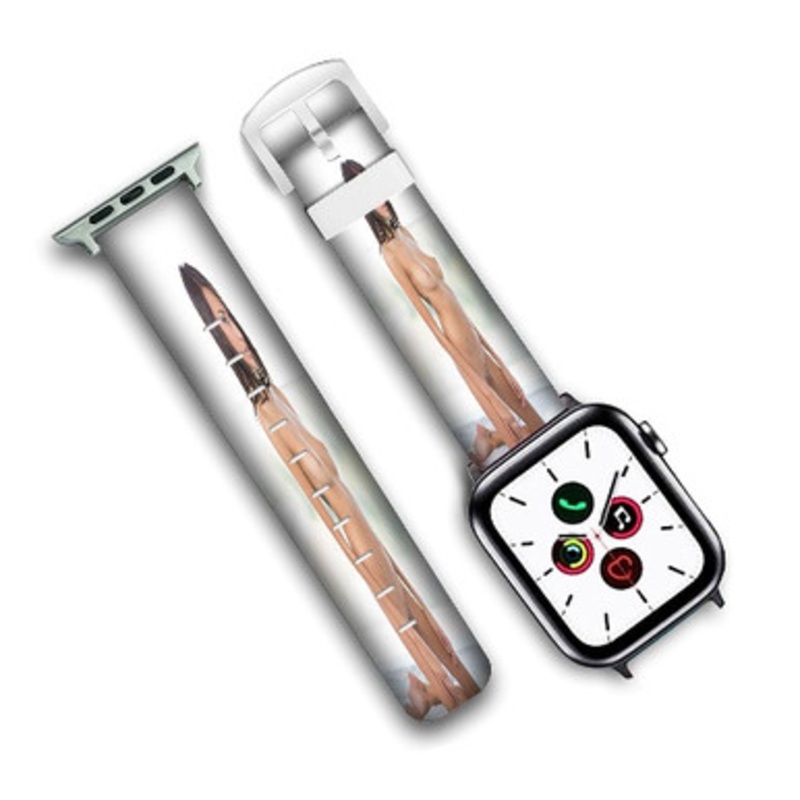 Pastele Janice Griffith Custom New Personalized Apple Watch Band Genuine Leather Watch Band Replacement 38mm 40mm 42mm 44mm