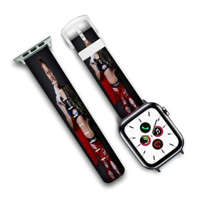 Pastele Joanna Jedrzejczyk UFC Win Custom Personalized Apple Watch Band Genuine Leather Watch Band Replacement 38mm 40mm 42mm 44mm