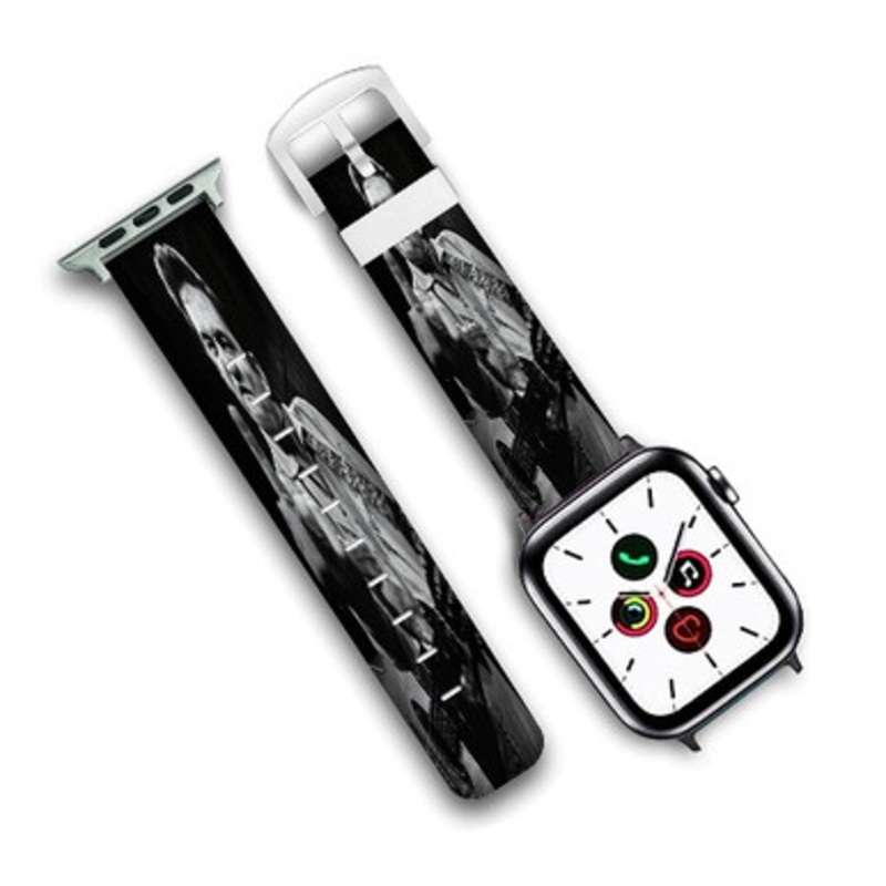 Pastele Johnny Cash Middle Finger Custom Personalized Apple Watch Band Genuine Leather Watch Band Replacement 38mm 40mm 42mm 44mm