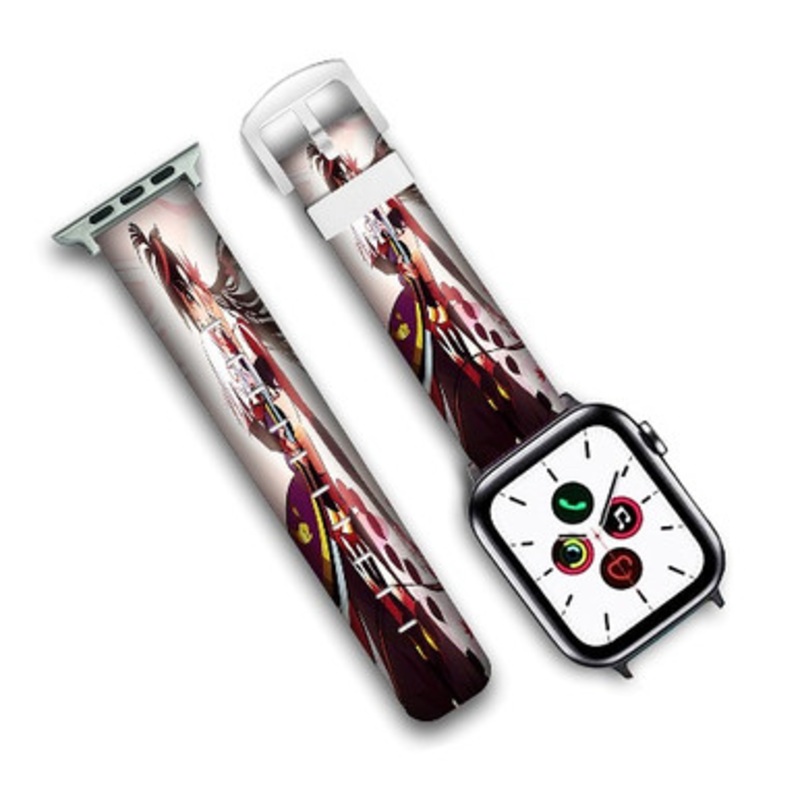 Pastele Katanagatari Custom Personalized Apple Watch Band Genuine Leather Watch Band Replacement 38mm 40mm 42mm 44mm