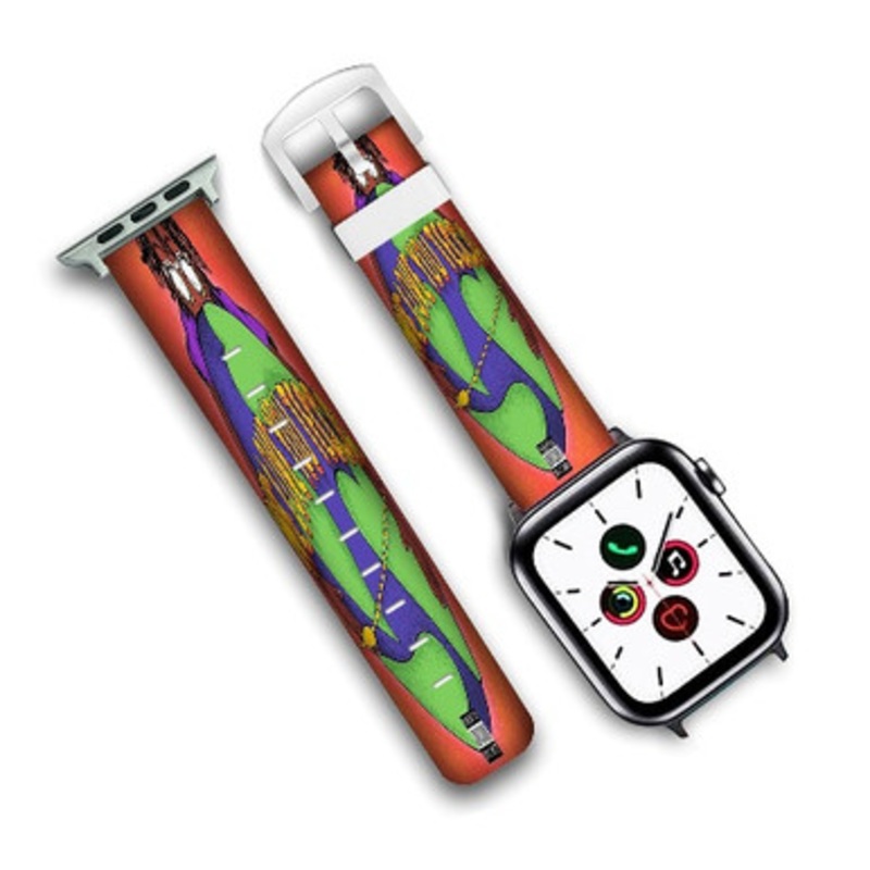 Pastele Lil Tecca We Love You Tecca Custom Personalized Apple Watch Band Genuine Leather Watch Band Replacement 38mm 40mm 42mm 44mm