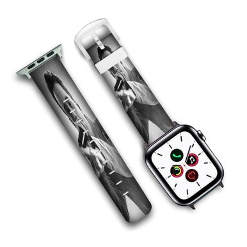 Pastele Logic Art Custom Personalized Apple Watch Band Genuine Leather Watch Band Replacement 38mm 40mm 42mm 44mm