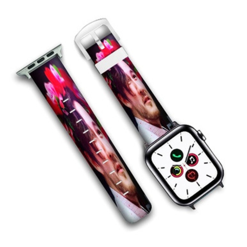 Pastele Markiplier Art Custom New Personalized Apple Watch Band Genuine Leather Watch Band Replacement 38mm 40mm 42mm 44mm