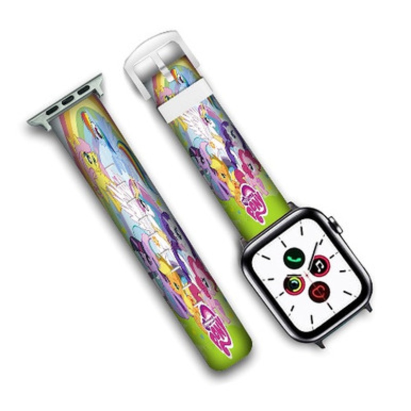 Pastele My Little Pony Custom Personalized Apple Watch Band Genuine Leather Watch Band Replacement 38mm 40mm 42mm 44mm