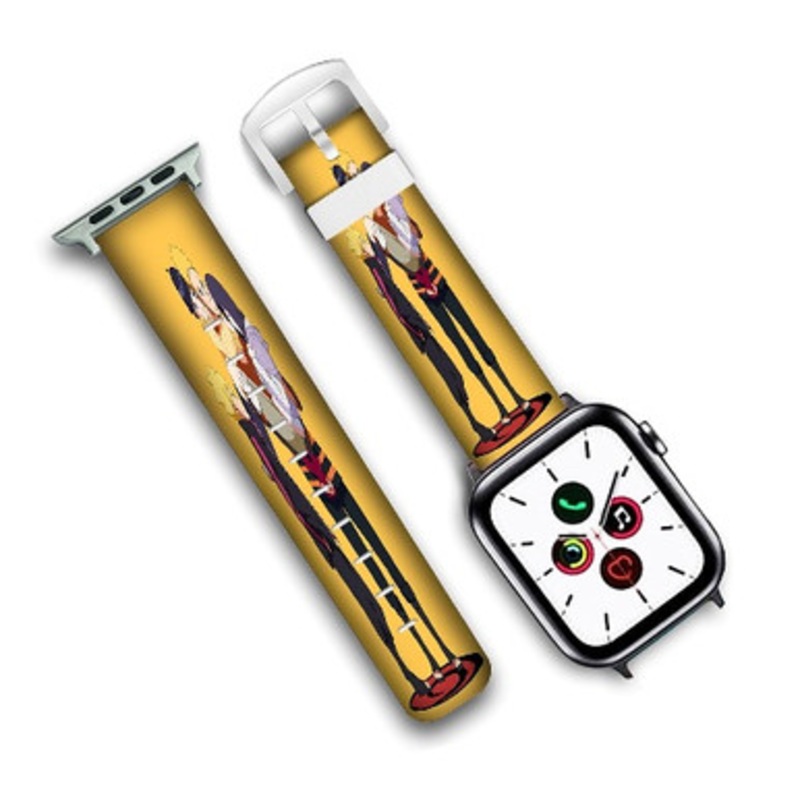 Pastele Naruto and Hinata s Family Custom Personalized Apple Watch Band Genuine Leather Watch Band Replacement 38mm 40mm 42mm 44mm