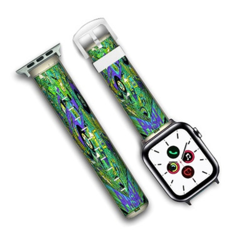 Pastele Phish Custom New Personalized Apple Watch Band Genuine Leather Watch Band Replacement 38mm 40mm 42mm 44mm