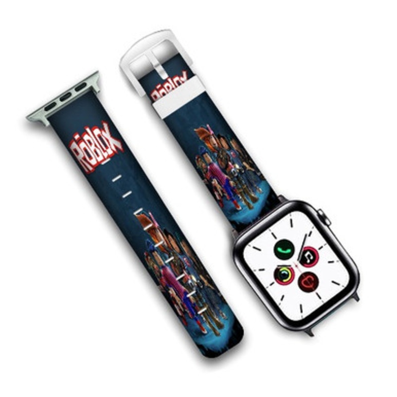 Pastele Roblox Art Custom New Personalized Apple Watch Band Genuine Leather Watch Band Replacement 38mm 40mm 42mm 44mm